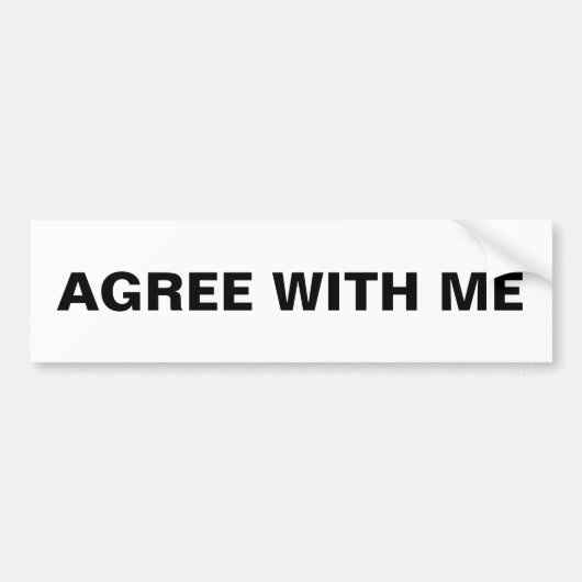 Bumpersticker voor alle doeleinden "AKKOORD MET ME (Voorkant)