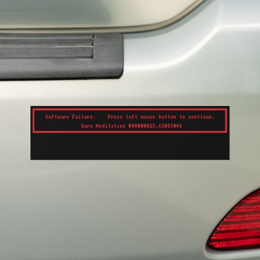bumpersticker voor amiga Guru Meditation error (Op auto)