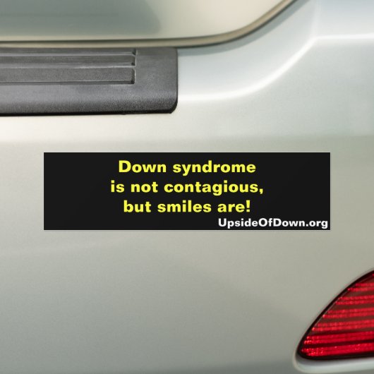 bumpersticker voor bewustmaking van het ondersyndr (Op auto)