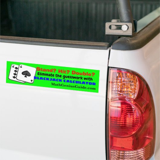 bumpersticker voor Blackjack Calculator (Op Truck)
