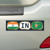 Bumpersticker voor de Indiase vlaggenplattegrond (Op auto)