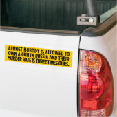 Bumpersticker voor de rechten van Rusland en Pisto (Op Truck)