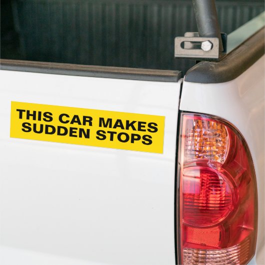 Bumpersticker voor Deter Tailgaters (Op Truck)