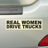 BUMPERSTICKER VOOR ECHTE VROUWEN BESTUURDERS (Op auto)