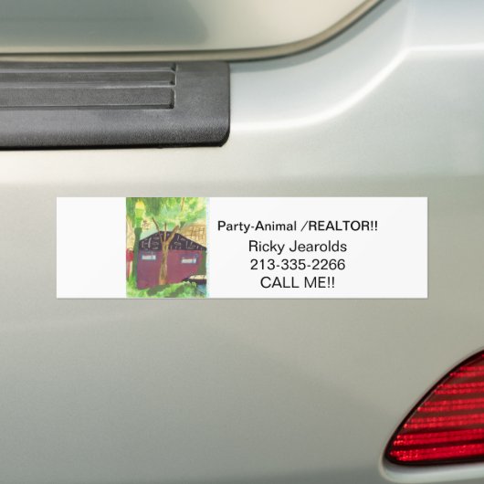 Bumpersticker voor feestdier. (Op auto)