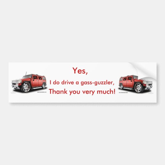 bumpersticker voor gaszuigers (Hummer) (Voorkant)