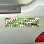 Bumpersticker voor groene kat en muis (Op auto)
