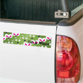 Bumpersticker voor groene kat en muis (Op Truck)