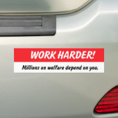 Bumpersticker voor harder werken (Op auto)