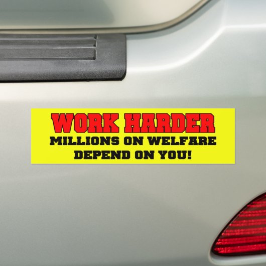 Bumpersticker voor harder werken (Op auto)