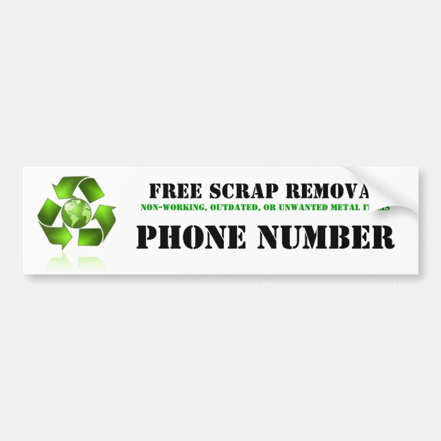 Bumpersticker voor het verwijderen van schroot (Voorkant)