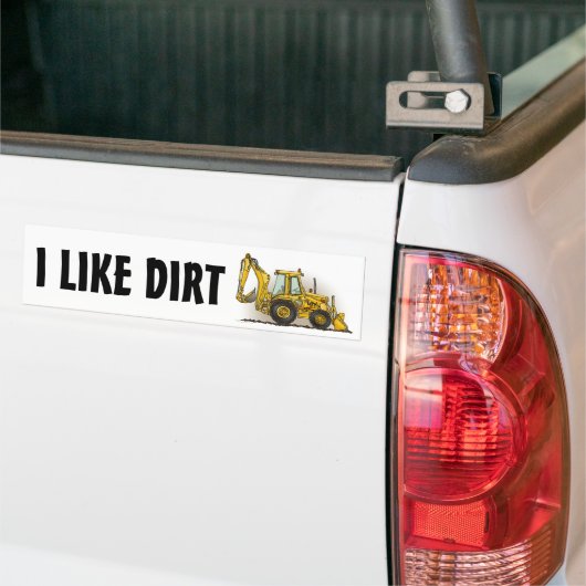 Bumpersticker voor hoefijzer ik hou van Dirt (Op Truck)