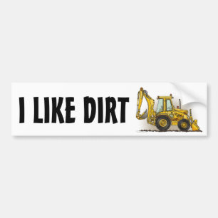 Bumpersticker voor hoefijzer ik hou van Dirt