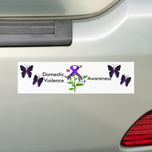 bumpersticker voor huiselijk geweld (Op auto)