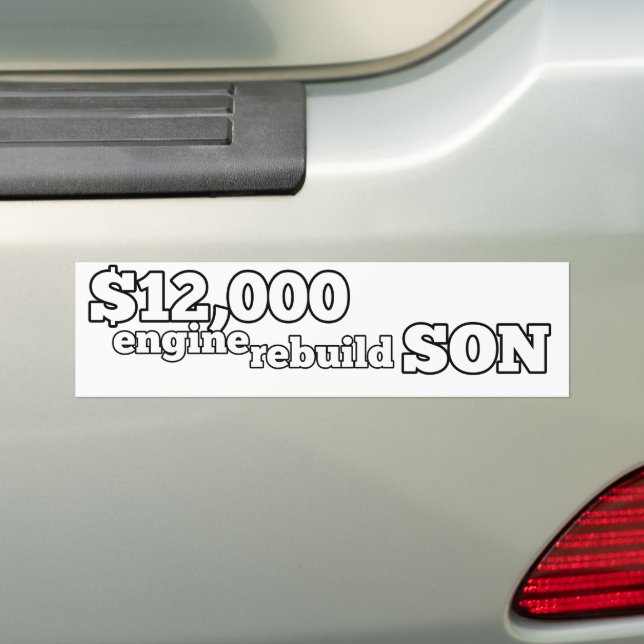 Bumpersticker voor motorreconstructie (Op auto)