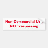 Bumpersticker voor niet-commercieel gebruik (Voorkant)