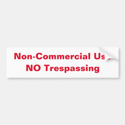 Bumpersticker voor niet-commercieel gebruik (Voorkant)