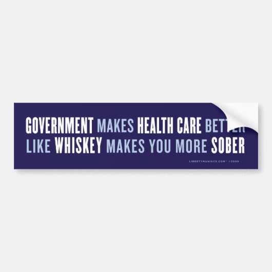 Bumpersticker voor overheid en gezondheidszorg (Voorkant)
