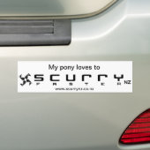 Bumpersticker voor pony (Op auto)