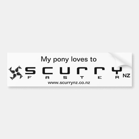 Bumpersticker voor pony (Voorkant)