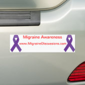 Bumpersticker voor pple Ribbon Migraine Awareness (Op auto)