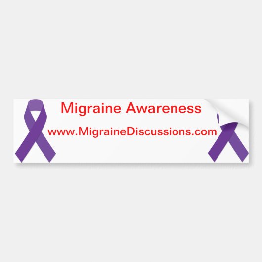 Bumpersticker voor pple Ribbon Migraine Awareness (Voorkant)