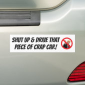 BUMPERSTICKER VOOR PRAATZIEKE SMS'ERS "HOU JE MOND (Op auto)