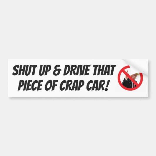 BUMPERSTICKER VOOR PRAATZIEKE SMS'ERS "HOU JE MOND (Voorkant)