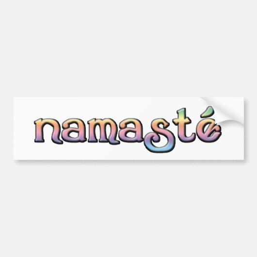 bumpersticker voor regenbooglettertype Namaste (Voorkant)