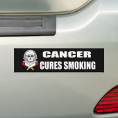 Bumpersticker voor roken bij kanker (Op auto)