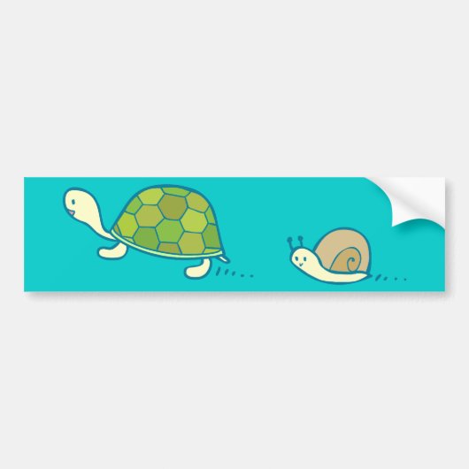 Bumpersticker voor schildpad en slak (Voorkant)