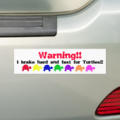 bumpersticker voor schildpad (kleurrijk) (Op auto)