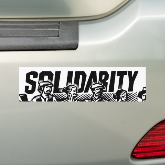Bumpersticker voor solidariteit van werknemers (Op auto)