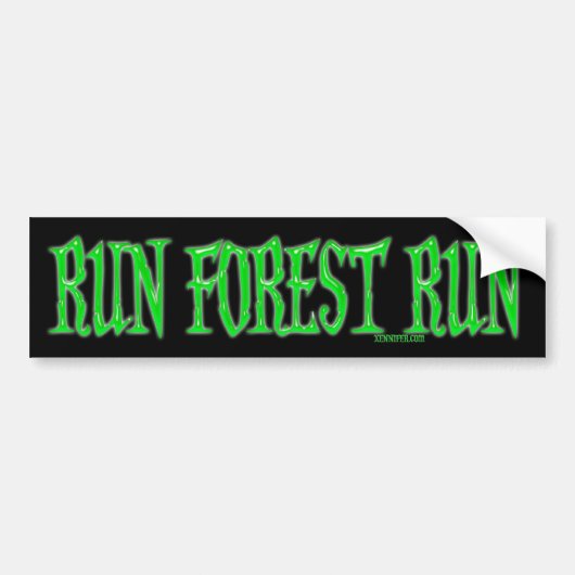 Bumpersticker voor uitvoeren van Forest Run (Voorkant)