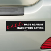Bumpersticker voor vaders tegen daten van dochters (Op auto)