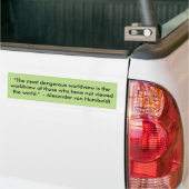 bumpersticker voor wereldbeeld (Op Truck)