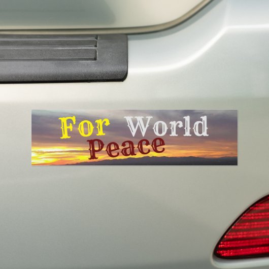 Bumpersticker voor wereldvrede (Op auto)