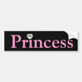 Bumpersticker voor zwarte en roze prinses (Voorkant)