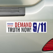 Bumpersticker VRAAG NU 9/11 WAARHEID! (Op auto)