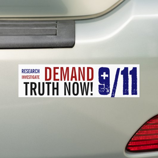 Bumpersticker VRAAG NU 9/11 WAARHEID! (Op auto)