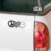 Bumpersticker Vrede Liefde en Geluk (Op Truck)