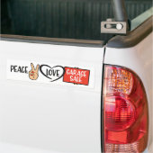 Bumpersticker Vrede, Liefde, Rommelmarkt (Op Truck)