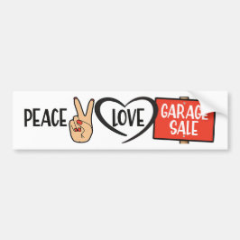Bumpersticker Vrede, Liefde, Rommelmarkt