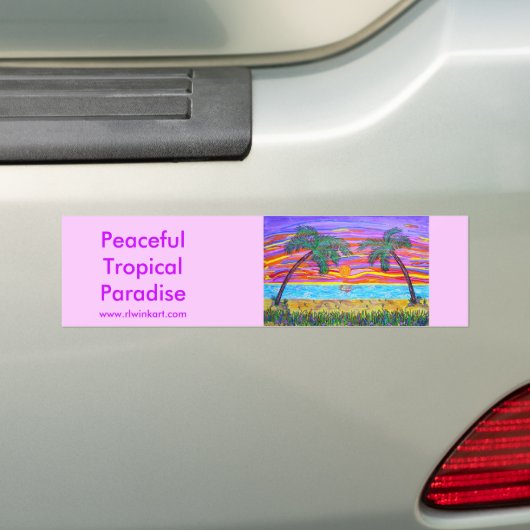Bumpersticker - vreedzaam tropisch paradijs (Op auto)