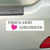Bumpersticker Vriendin Proud Army (Op auto)