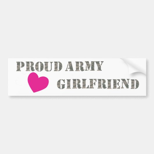 Bumpersticker Vriendin Proud Army (Voorkant)