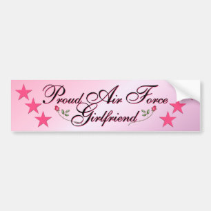 Bumpersticker Vriendin roze en roze luchtmacht