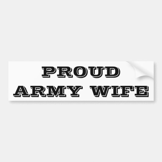 Bumpersticker vrouw bij het leger van Proud (Voorkant)