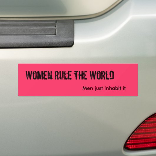 Bumpersticker vrouwenregel (Op auto)