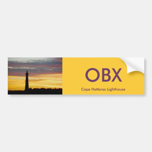 Bumpersticker vuurtoren van Cape Hatteras #1 OBX (Voorkant)